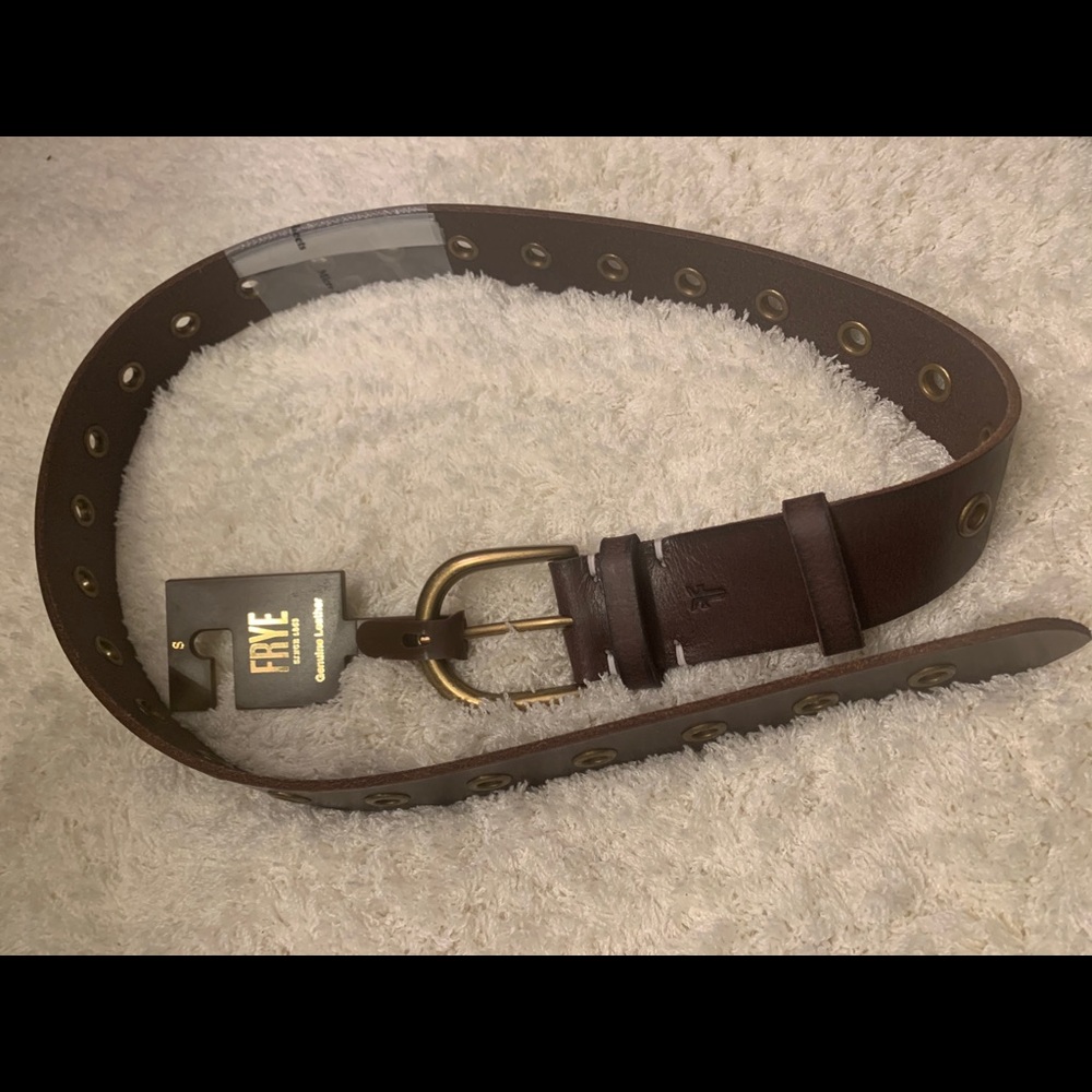 Frye Brown Leather Belt! Size S - Picture 2 of 3